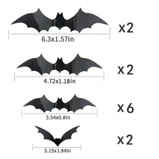 🎁🔥 3D Bat Light Design LED Decorations (contains three sizes: large, medium and small)
