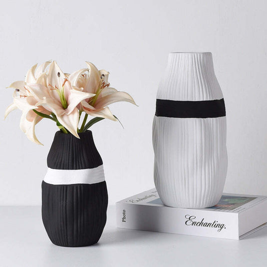 Irregular Bottle Mouth Ceramic Vase