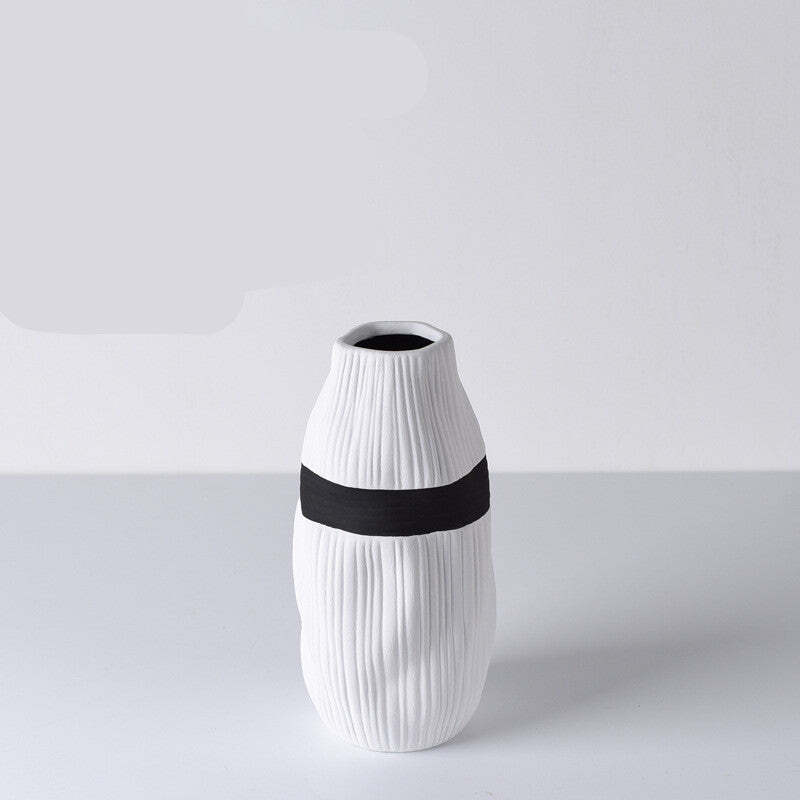 Irregular Bottle Mouth Ceramic Vase