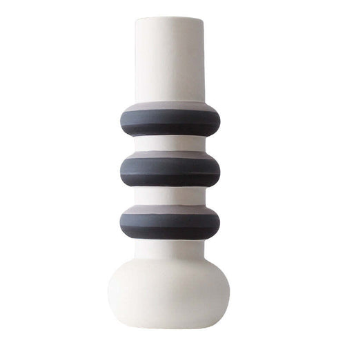 Contrast Color Striped Ceramic Vase