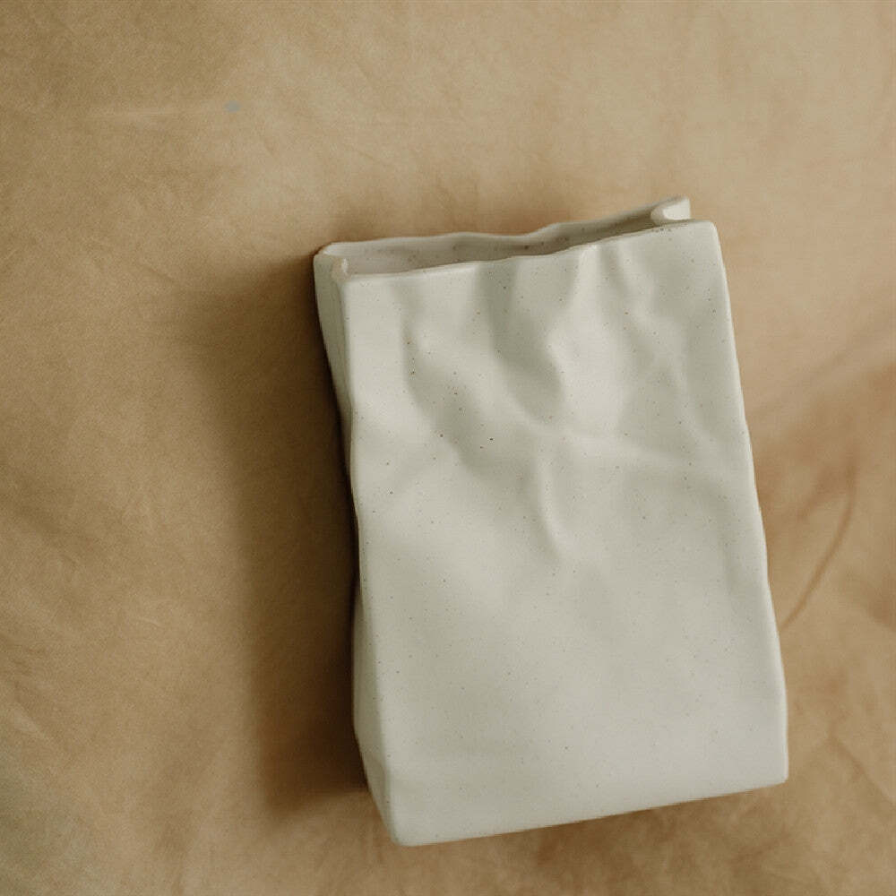 Wrinkled Paper Bag Vase
