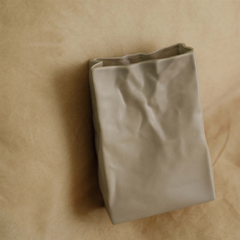 Wrinkled Paper Bag Vase