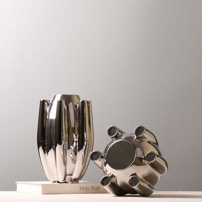 European-style Electroplated Ceramic Vase